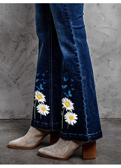 Women's Daisy Print Jeans