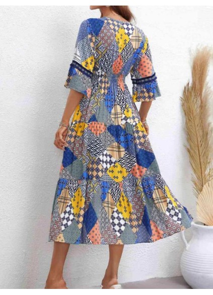 Women's geometric pattern printed dress