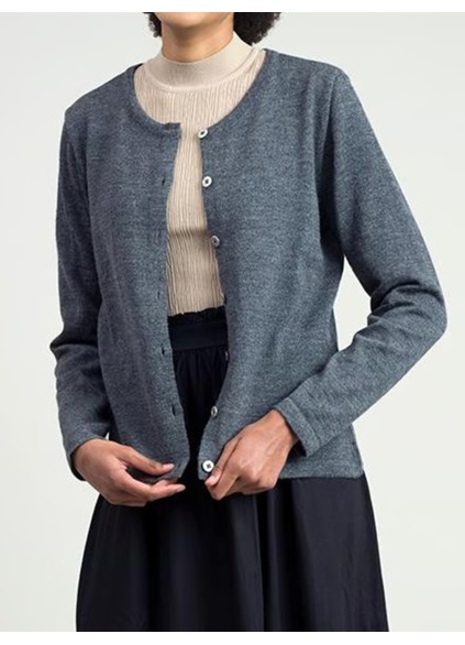 Women's gray woven wool sweater