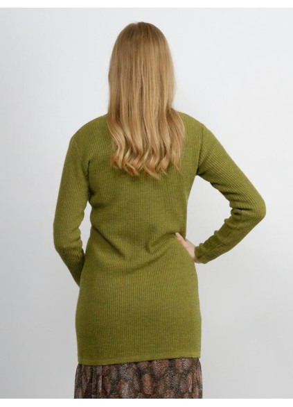 Women's green elegant knitted sweater