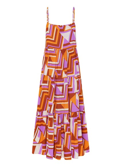 Women's halter holiday geometric print dress