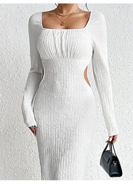 Women's hollowed out slim knit dress