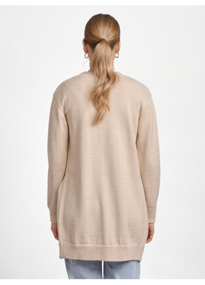 Women's khaki elegant knitted sweater