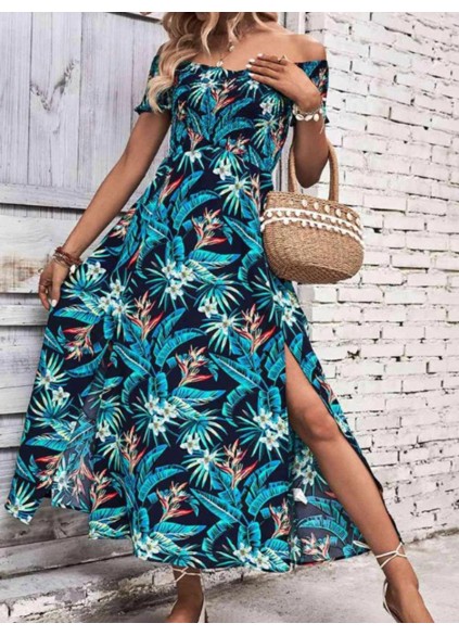 Women's Off Shoulder Split Dress