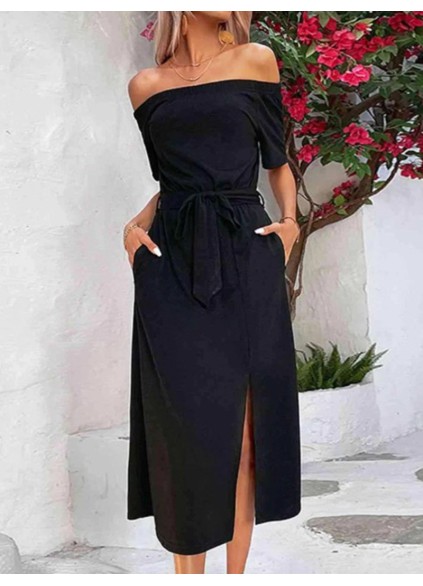 Women's Off Shoulder Waist Dress