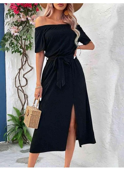 Women's Off Shoulder Waist Dress