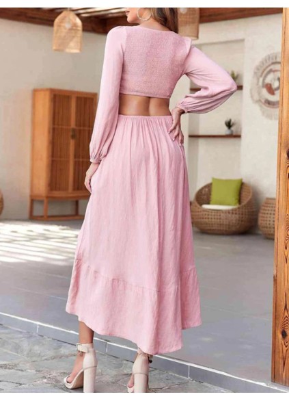 Women's pink open waist dress