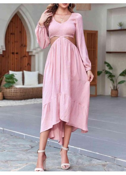 Women's pink open waist dress