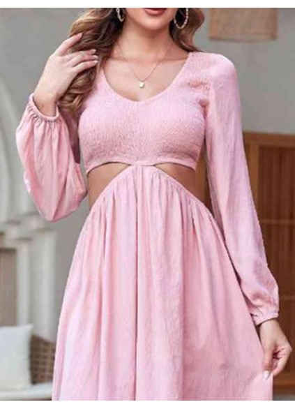 Women's pink open waist dress