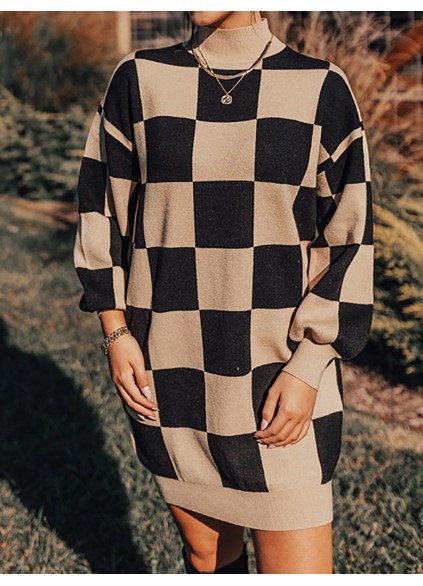 Women's Plaid Sweater Dress