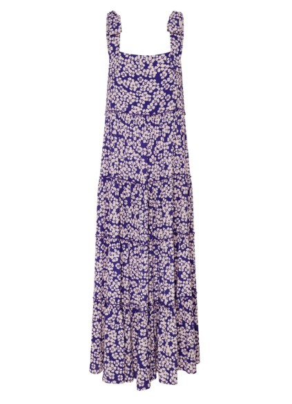 Women's printed holiday dress with straps