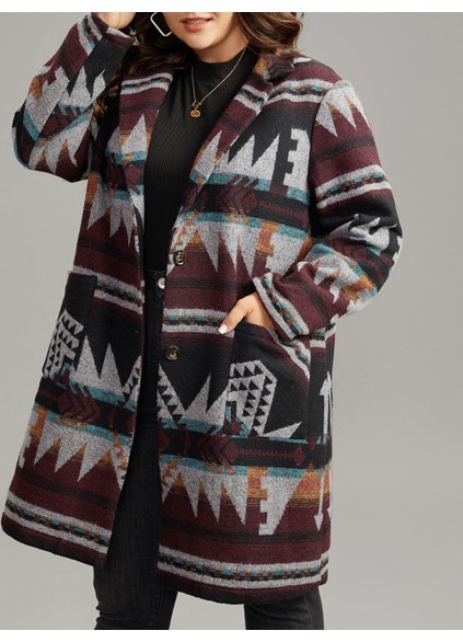 Women's printed jacket with geometric pattern