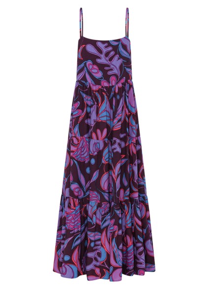 Women's purple halter holiday print dress