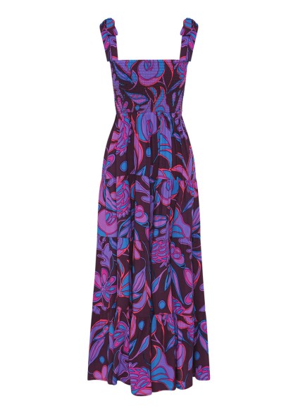 Women's purple print holiday color patchwork dress