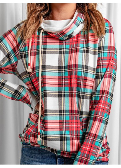 Women's Simple Plaid Hoodie