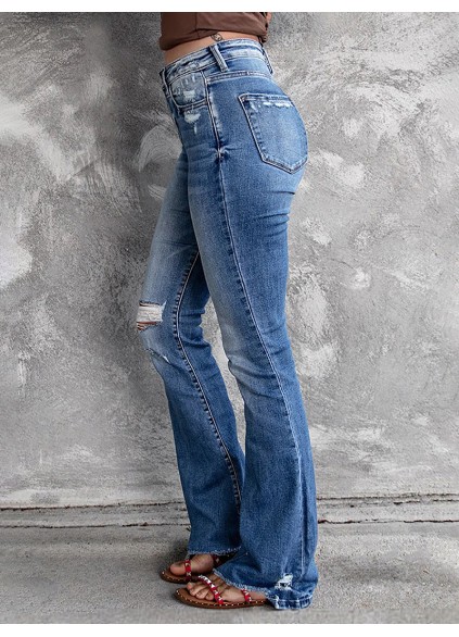 Women's versatile micro-flared jeans