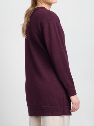 Women's wine red elegant knitted sweater